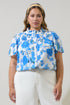 Samian Floral Romy Mock Neck Top Curve